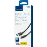 Insignia 1M (3.3 ft.) USB A-to-C 3.2 Gen 2 10Gbps-Speed Cable.