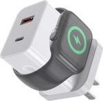 Apple Watch Charger,20W 3-in-1 Fast Charging Block with Magnetic Wireless Charging and Dual Ports