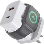 Apple Watch Charger,20W 3-in-1 Fast Charging Block with Magnetic Wireless Charging and Dual Ports