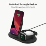 Belkin BoostCharge 3-in-1 15W Qi2 Magnetic Wireless Charging Stand WIZ001TTBK - Black 7.5W + 5W