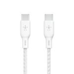 Belkin 3m (10ft) BoostCharge USB-C to USB-C 100W Braided Cable - whilte