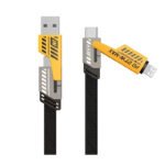 AWEI CL-226 65W 1M Type-C+USB to Lightning+Type-C 4 in1 Fast-Charging Data Cable Black - Image 3