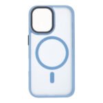 Magnetic Skin Feel Frosted Translucent Case for iPhone 16 Light Blue