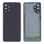 Battery Door + Battery Door Adhesive + Back Camera Lens and Bezel for Samsung Galaxy A32 5G Black Ori