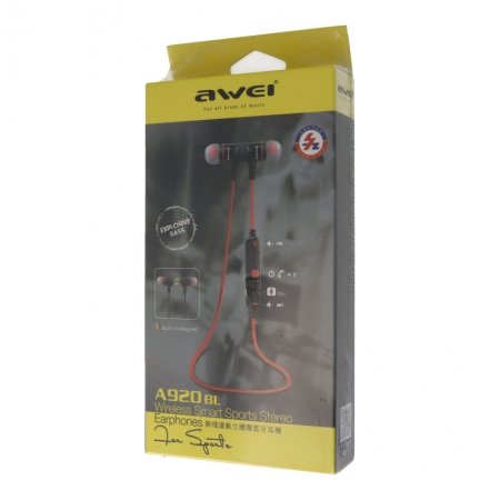 63820241105092529 AWEI A920BL Neckband Hifi Bass Sports Wireless Bluetooth Earphones with Mic Black - Image 1