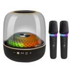 LP90 LED Colorful Desktop Wireless Bluetooth Speaker with Dual Microphones Black