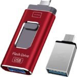 1TB USB Flash Drive for iPhone 4 in 1 External Storage Thumb Drive Photo Stick USB 3.0 Memory Stick Jump Drive Picture Stick for iPhone, Android, PC