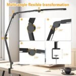 LED Desk Lamp with Clip,Multi-Angle Flexible 4 Sections 3 Light Sources Office Desk Lamp,4 Color Temperatures and 5 Brightness Levels,Night Eye Care Table Lamp for (LED Desk Lamp) - Image 2