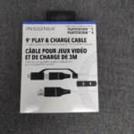 Insignia™ - 9' Play + Charge USB-C Cable for PlayStation 5 - White/Black