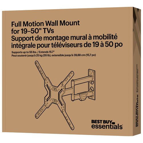 16998382_7 Best Buy Essentials 19" - 50" Full Motion TV Wall Mount - Image 1