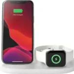 Belkin BoostCharge 3-in-1 15W Qi2 Magnetic Wireless Charging Stand WIZ001TTBK - White 7.5W + 5W