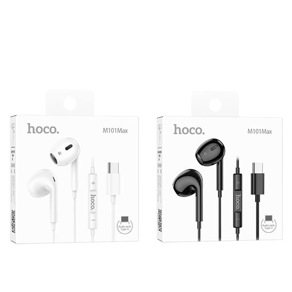 HOCO M101 HOCO M101 Crystal joy wire-controlled earphones with microphone Black - Image 1