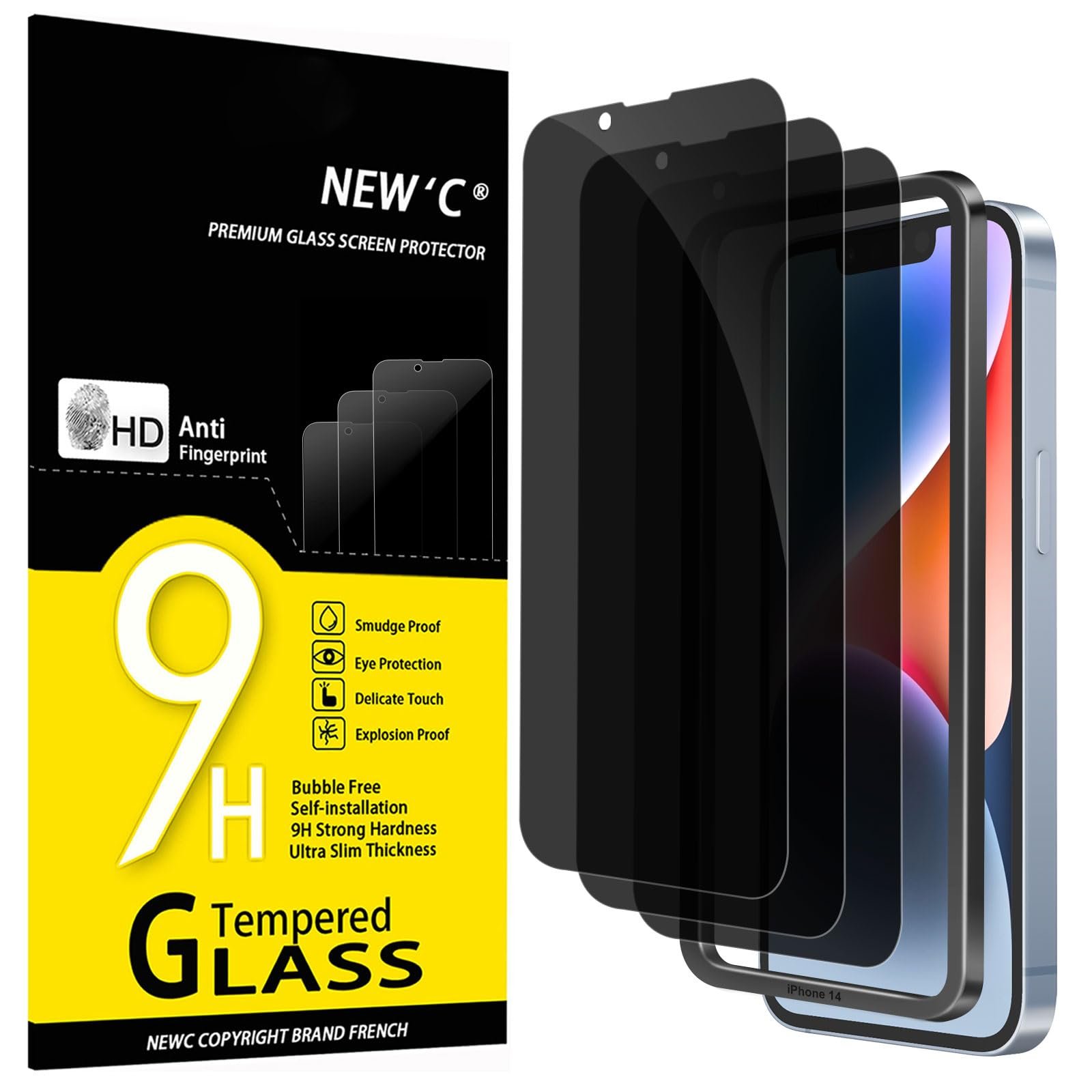 Version 1.0.0 NEW'C Pack of 3 Privacy Screen for iPhone 16 Pro - Image 1