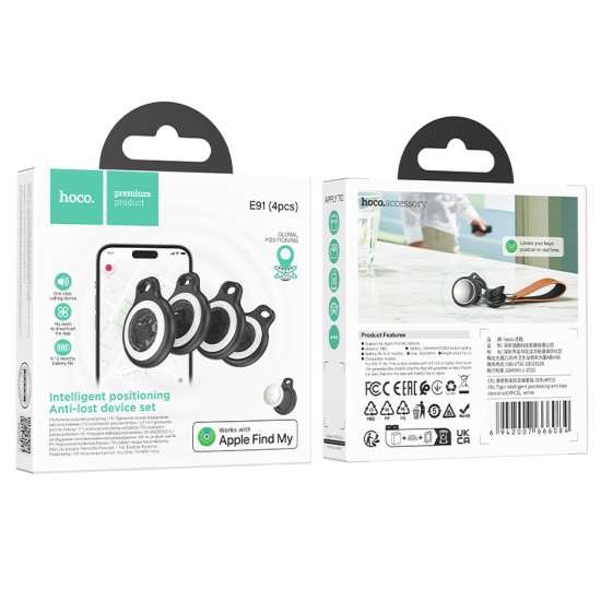 E91-4-2-550x550 E91 Tiger intelligent positioning anti-lost device set(4PCS): white - Image 1