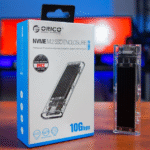 NVME M.2 to Type-C  ORICO USB3.1 New GEN 2 10Gbps Transparent External Solid State Drive Adapter Enclosure for 2280 2260 2242 2230 PCI-E M2 M-Key SSD, USB Type C